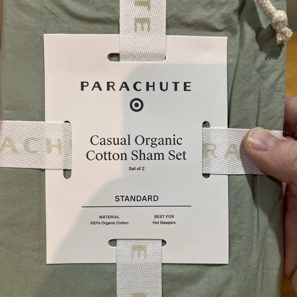 Parachute Sham Set Organic Cloud Cotton Jade (Green)‎ Keep Cool New Set of 2
